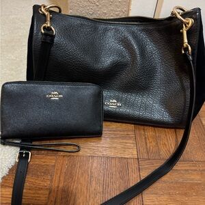 Coach Black Leather Women's Bag Set